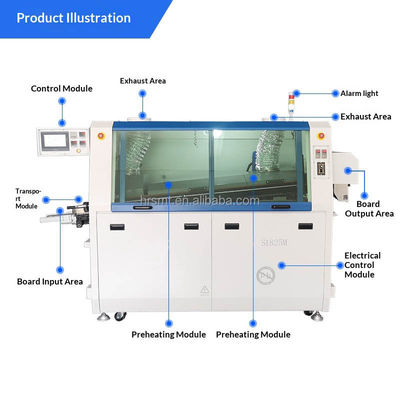 380V 60Hz SMT Mini Automatyczny Podwójny Fale PCB przez otwór Precision Wave Soldering Machine Bez ołowiu Z PLC Touchscreen Control